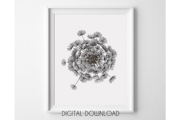 Dandelion Wall Art Large, Printable Digital Download