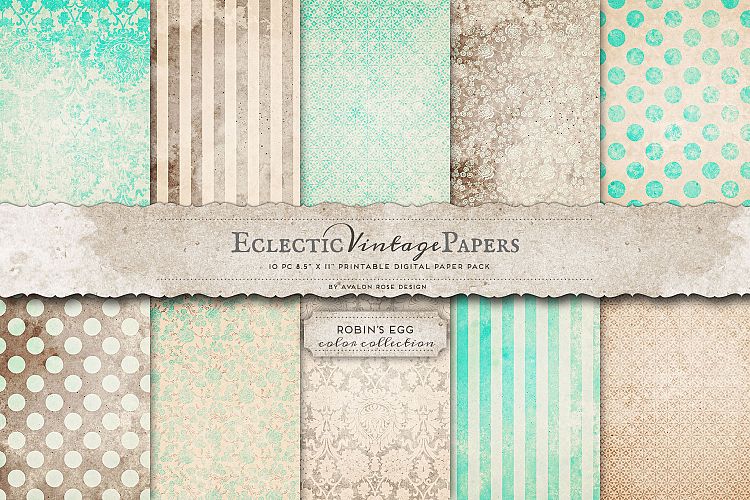 Vintage Printable Papers - Robins Egg