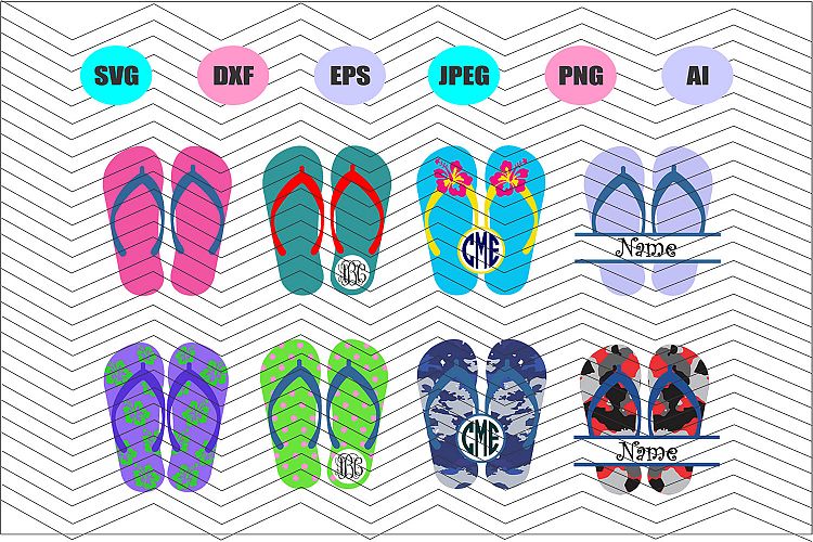 Flip Flops Svg Vector File Silhouette Vinyl Decal
