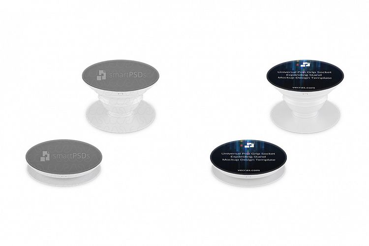 Universal Pop Grip Socket Stand Design Mockup (5 Views)