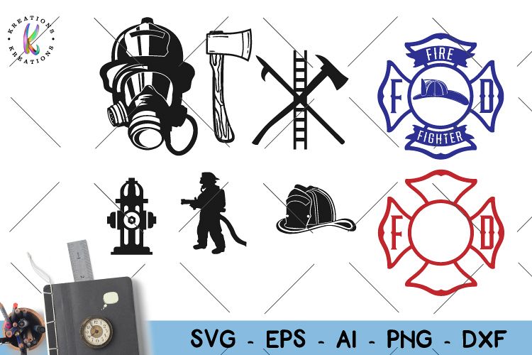 Firefighter svg Firefighter Elements svg Gas mask svg