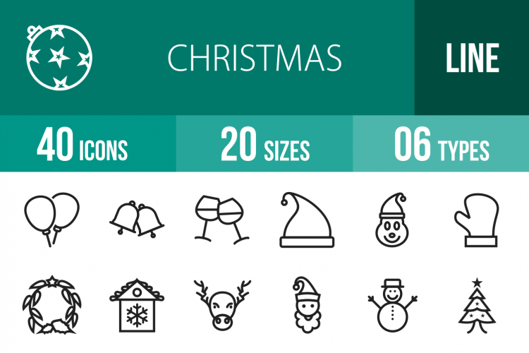 40 Christmas Line Icons