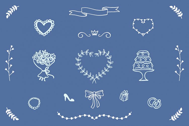 wedding decorations elements vector