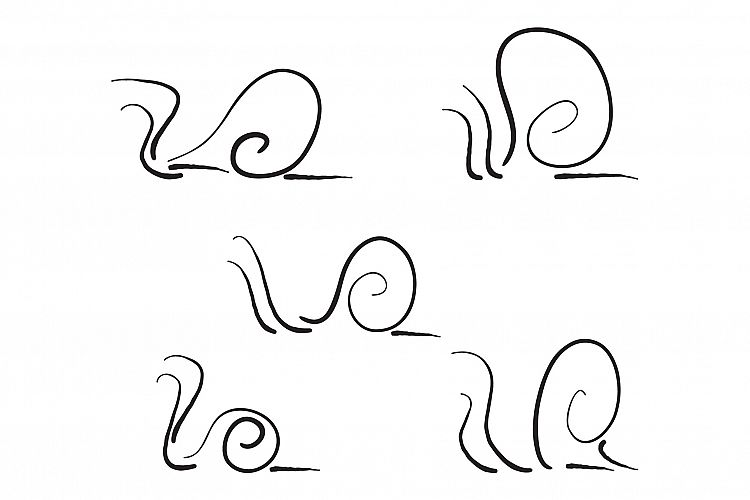 Hand drawn snails colletion. Doodle design.