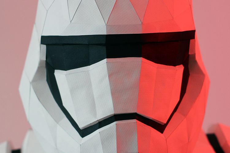 Star Wars, Stormtrooper, Papercraft Stormtrooper Helmet, Paper Statue, Home Decor, 3D papercraft model, Rogue One, Last Jedi, lowpoly DIY