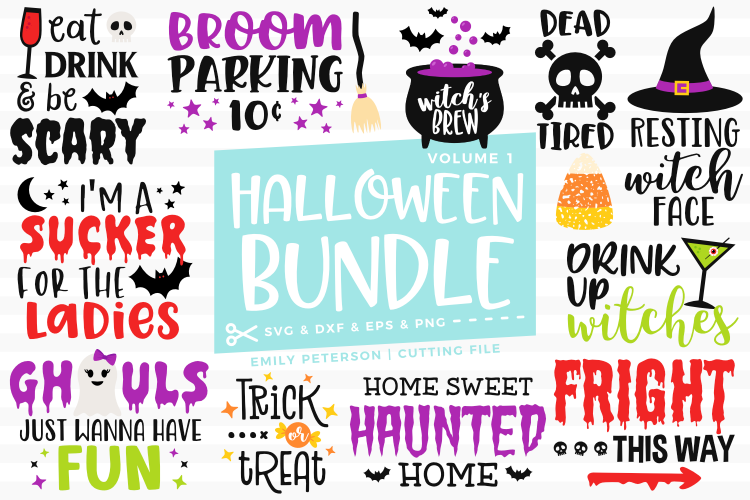 Halloween Bundle 12 Designs Volume 1 SVG DXF EPS PNG
