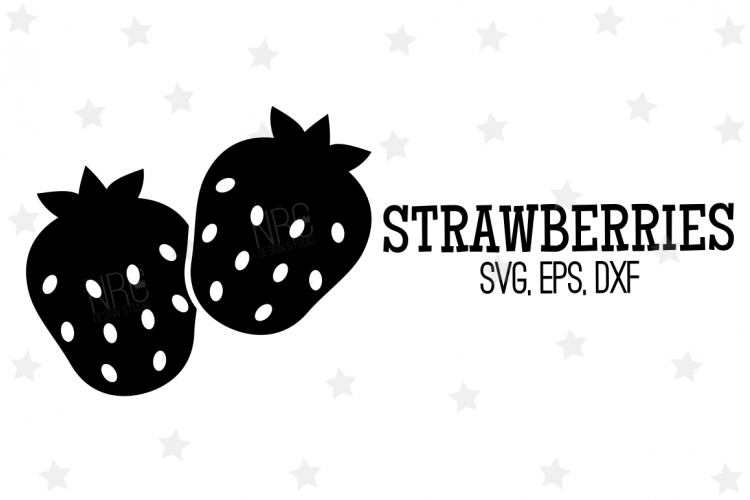 Strawberries SVG File, Silhouette