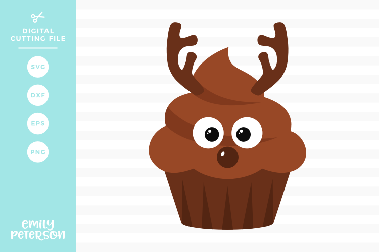 Reindeer Cupcake SVG DXF EPS PNG