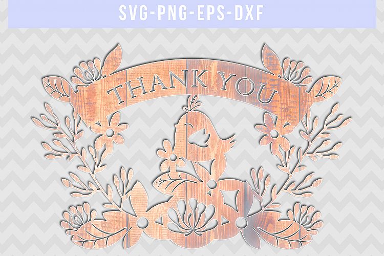 Thank you SVG Cut File, Wedding Paper Cutting, DXF EPS PNG