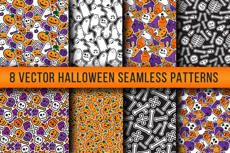 Stylish Halloween Seamless Patterns