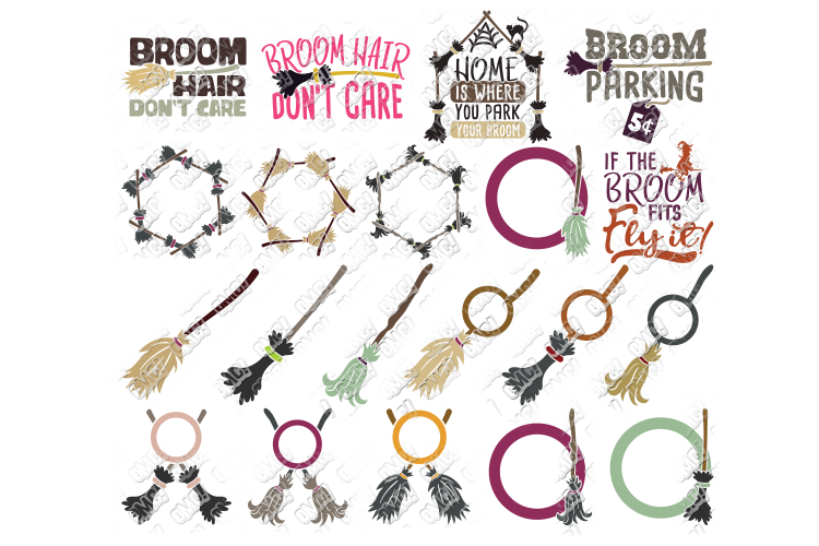 Broom Witch SVG Halloween in SVG, DXF, PNG, EPS, JPEG