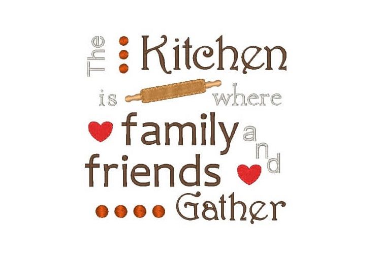 Friends and Family Embroidery Design Saying
