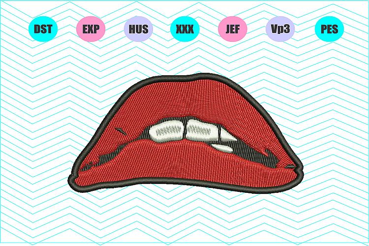 Sexy Red Lips Machine Embroidery Design-INSTANT DOWNLOAD
