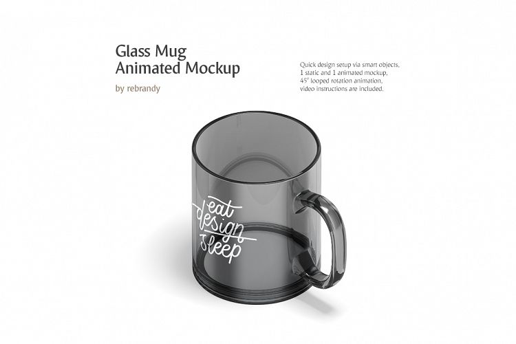 New Glass Mug Animated Mockup