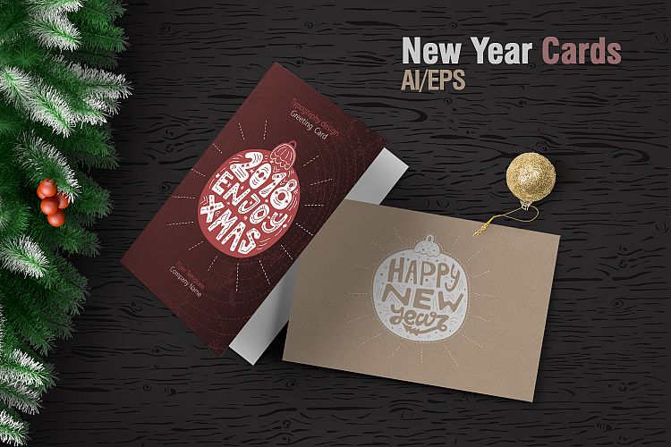 New Year cards&Typography