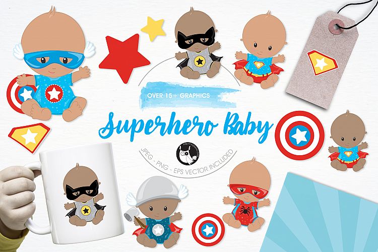 Superhero Baby  graphics and illustrations