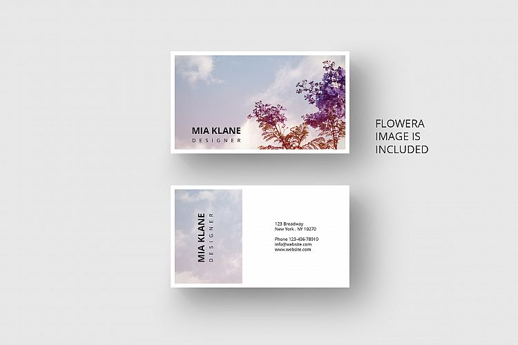 Business card template with flowers