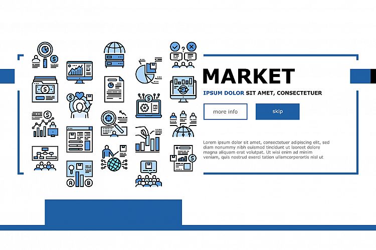 Market Research And Analysis Landing Header Vector