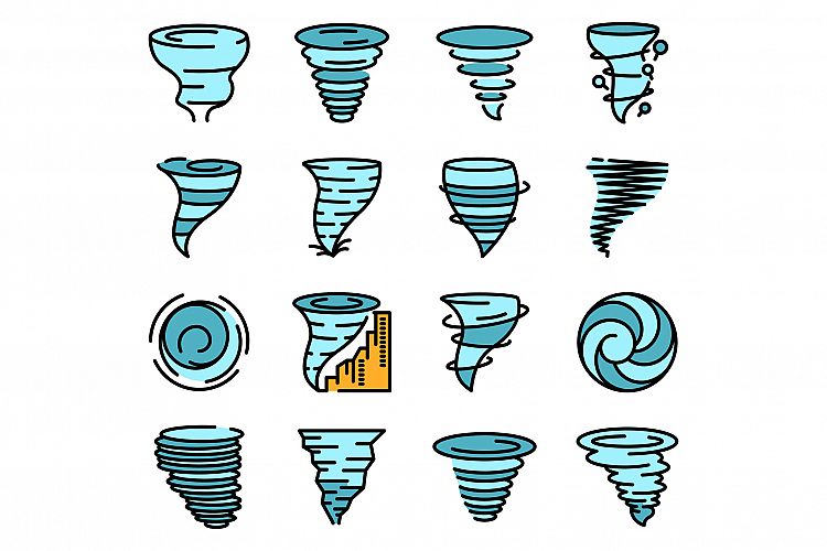 Tornado icons vector flat example image 1