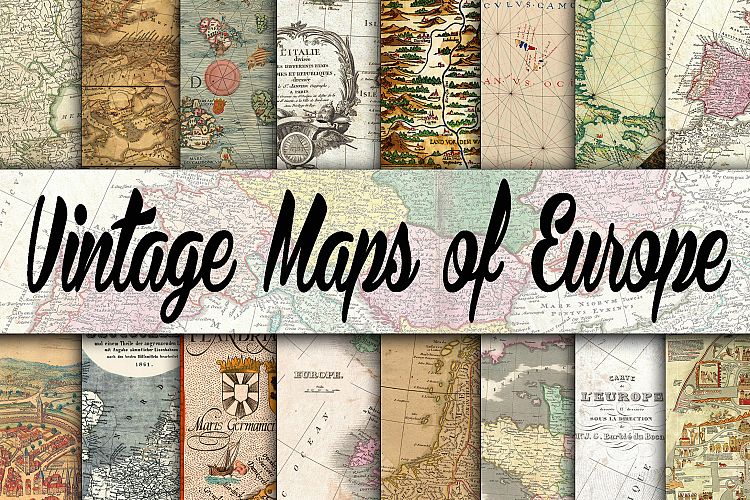 Vintage Maps of Europe Digital Paper