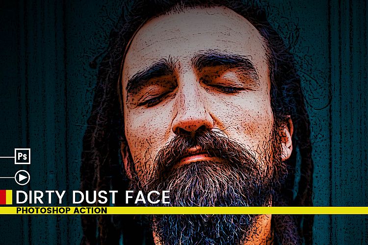 Dirty Dust Face Photoshop Actions