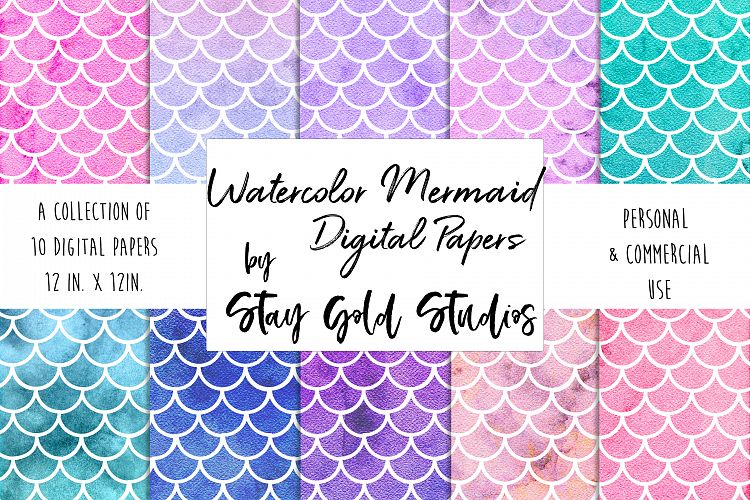 Watercolor Mermaid Patterns