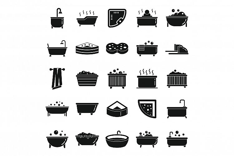 Jacuzzi icons set, simple style example image 1