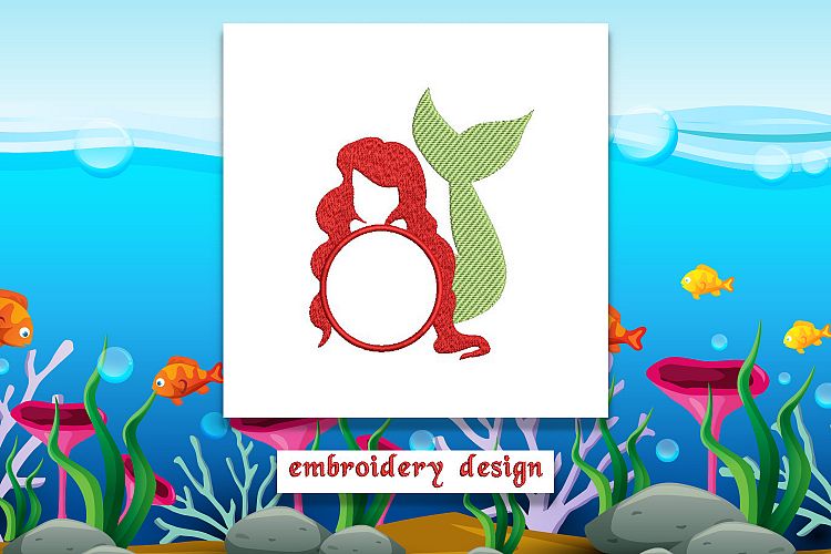 Mermaid Monogram Embroidery design