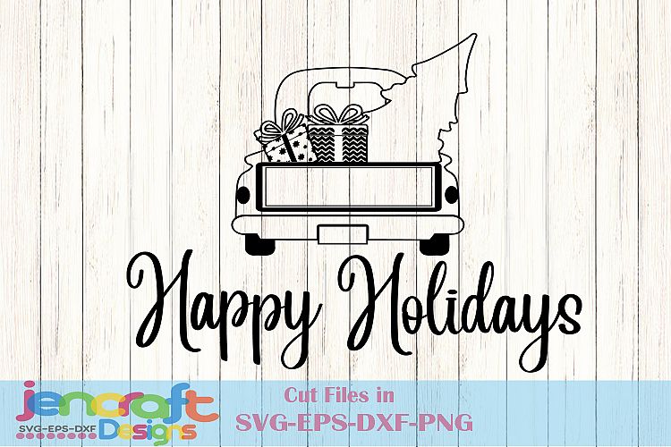 Holidays Truck Christmas Tree Red truck Vintage SVG Classic