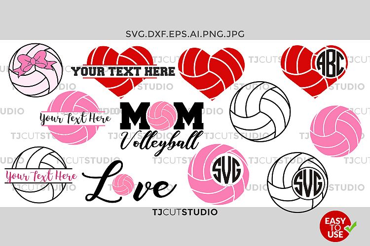 Download Volleyball Monogram svg, split volleyball, Love Volleyball ...