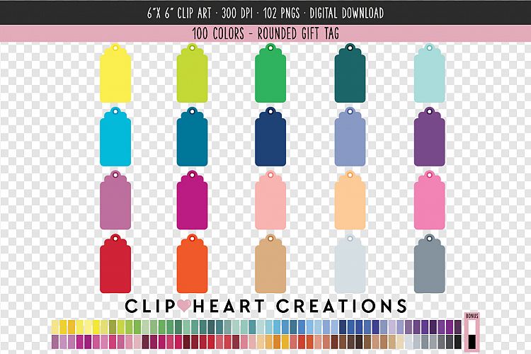 Rounded Gift Tag Clip Art - 100 Clip Art Graphics
