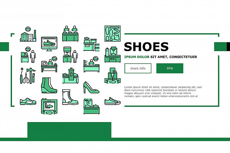 Shoes Repair Service Landing Header Vector example image 1