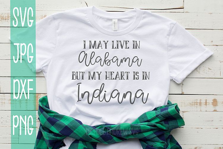 I may live in Alabama but my heart is in Indiana, SVG