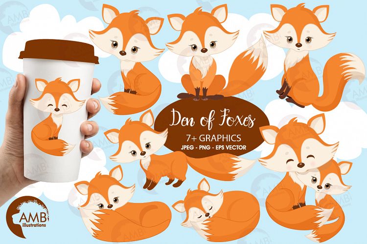 Den of Foxes clipart, graphics, illustrations AMB-1346