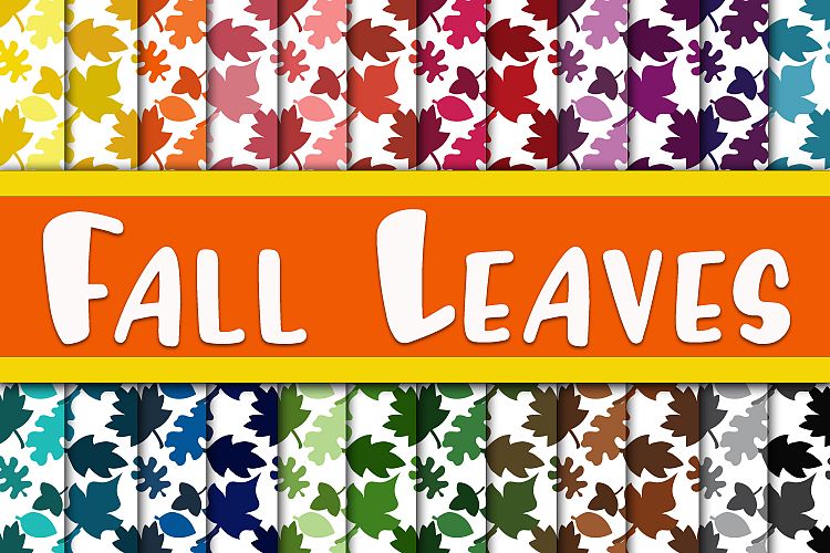 Fall Leaves Digital Paper - Autumn Backgrounds and Patterns