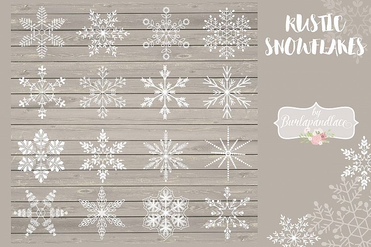 Vector Rustic Christmas snowflakes example image 1