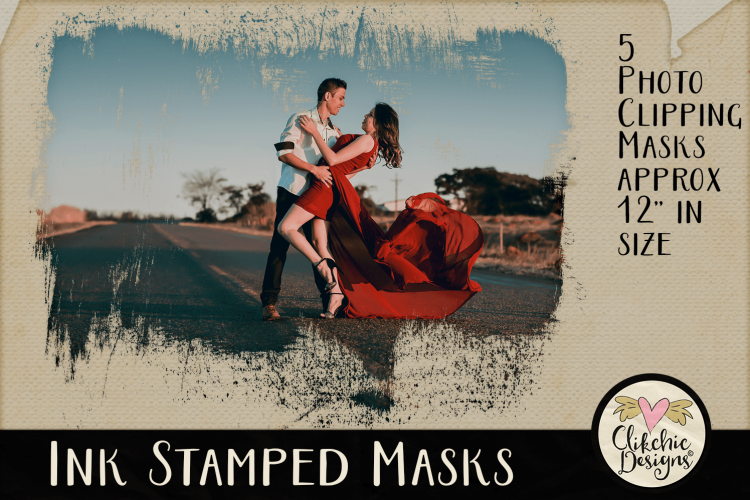 Ink Stamped Photoshop Clipping Masks & Tutorial