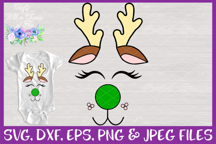 Christmas Ornament Reindeer Face SVG for Cricut & Silhouette