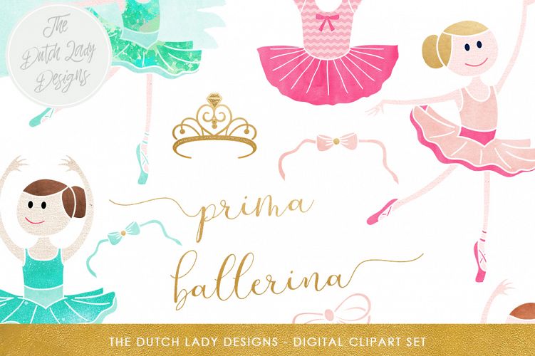 Ballerina & Ballet Clipart Set