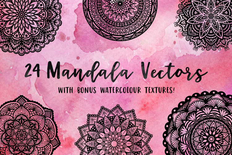 Mandala Vectors & Bonus Watercolor Styles