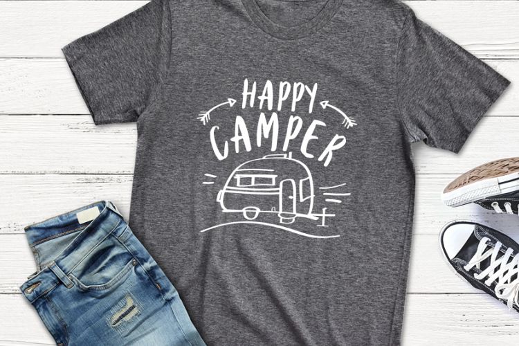 Happy Camper SVG File Camping, Seventh Birthday Svg, 7th Birthday Svg