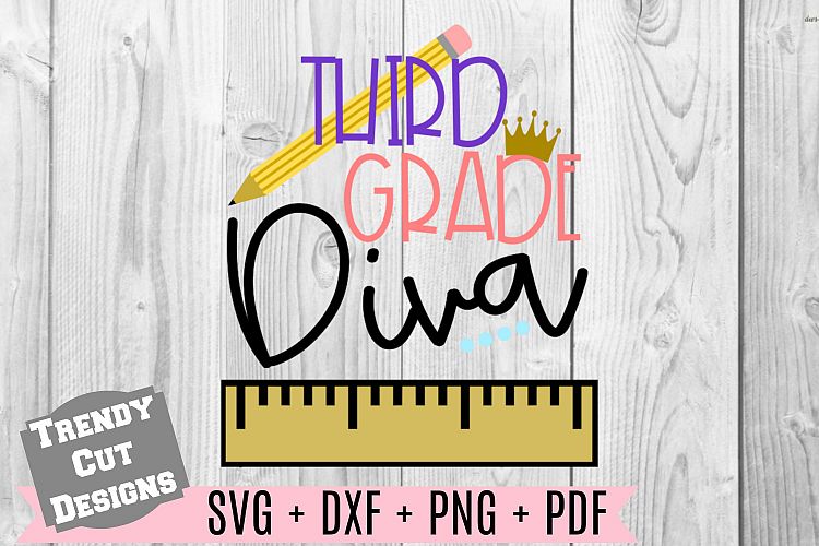 Download Third Grade Diva SVG Back to School