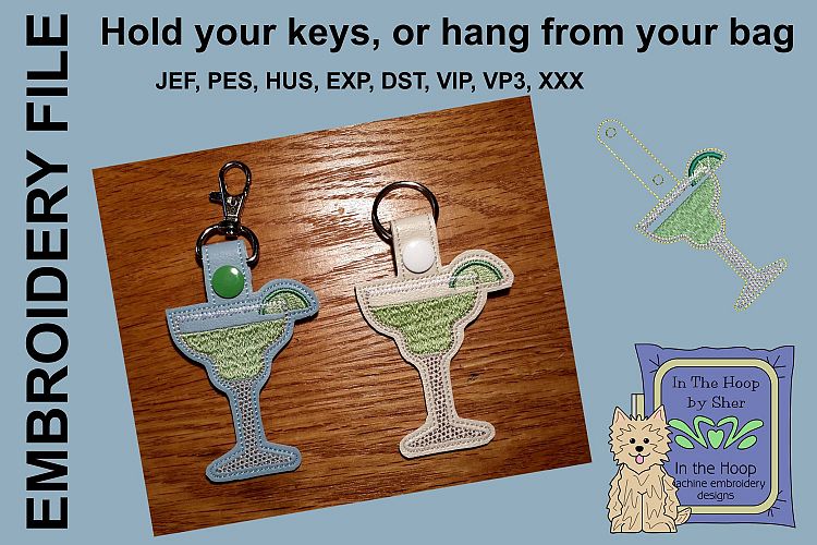 ITH Margarita Key Fob - Embroidery Design