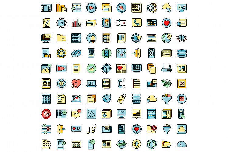 Interface icons set vector flat example image 1