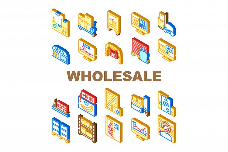 Wholesale Service Collection Icons Set Vector example image 1