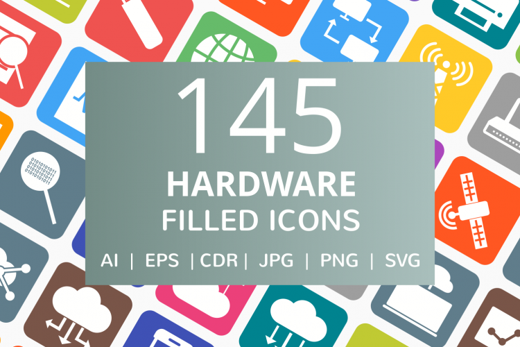 166 Hardware Filled Round Corner Icons