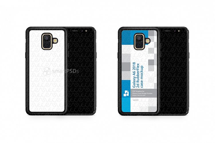 Samsung Galaxy A6 2d RubberFlex Mobile Case Design Mockup