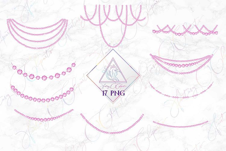 Pink Diamond Strands Clipart