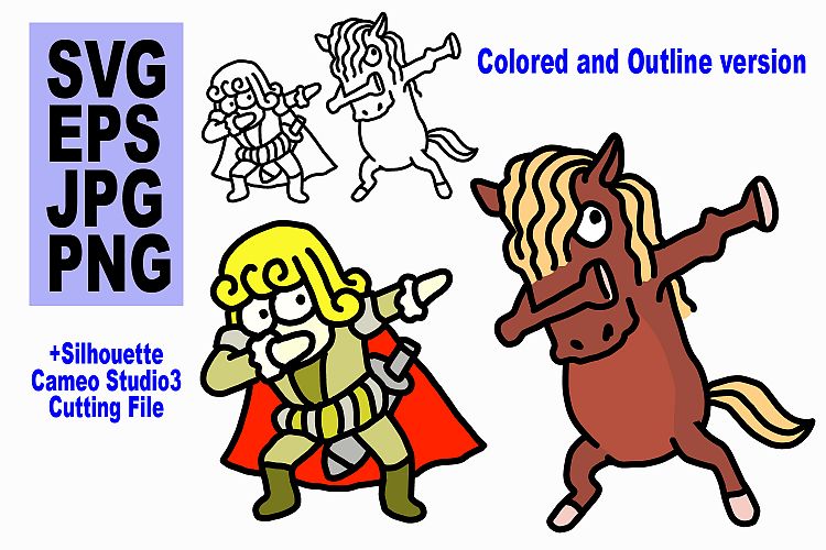 Prince and his horse Dabbing - EPS, JPG, PNG, SVG Ready to u