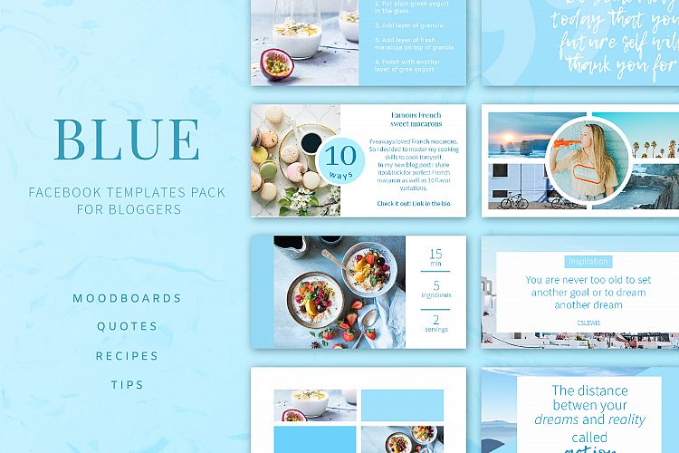 Blue | Facebook post templates pack